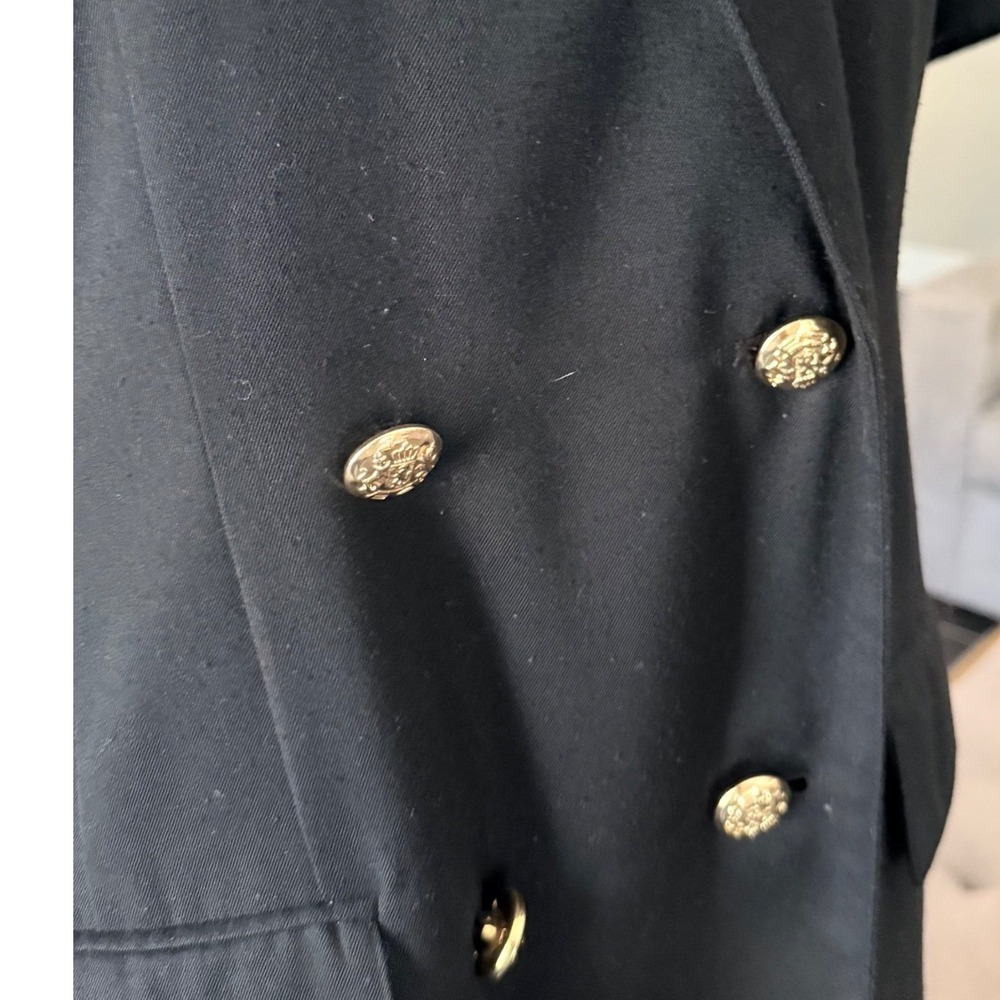 Kasper for ASL Vintage Black Double Breasted Blazer Dress Gold Buttons Size 8 - Picture 7 of 15